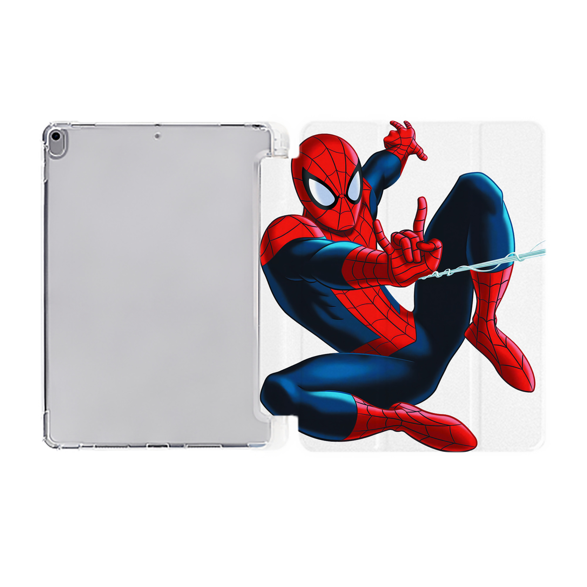 （画像用） Spider Man スパイダーマン IPad ケース ペン収納付き 三つ折りスタンド PUレザー×シリコン 対応機種9.5/10.5/10.9インチ